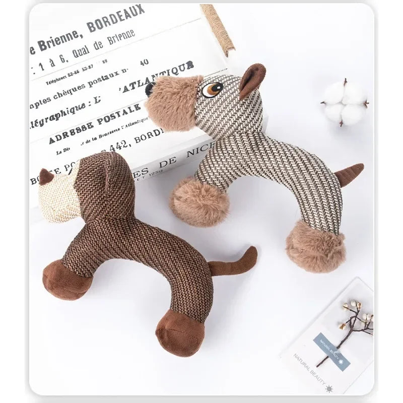 Dog Squeaky Toys Pet Supplies Pets Chew Toy Cute Animal Shape Puppy Plush Toy Cleaning Teeth Interactive For Small Medium Dog
