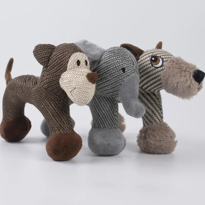 Dog Squeaky Toys Pet Supplies Pets Chew Toy Cute Animal Shape Puppy Plush Toy Cleaning Teeth Interactive For Small Medium Dog
