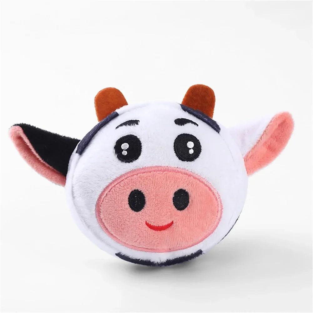 Plush Dog Ball Squeaky Toys Animal Shape Puppy Chihuahua Internactive Chew Toy Funny Bite Resistant Pets Dogs Accessories Supply
