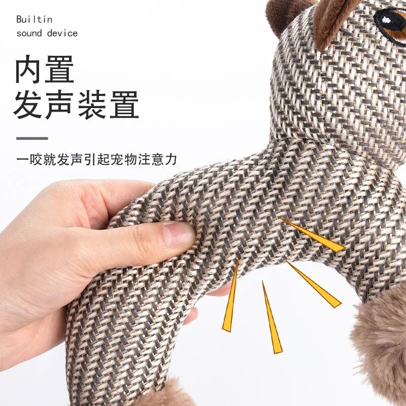 Dog Squeaky Toys Pet Supplies Pets Chew Toy Cute Animal Shape Puppy Plush Toy Cleaning Teeth Interactive For Small Medium Dog