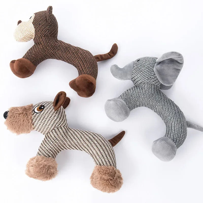 Dog Squeaky Toys Pet Supplies Pets Chew Toy Cute Animal Shape Puppy Plush Toy Cleaning Teeth Interactive For Small Medium Dog