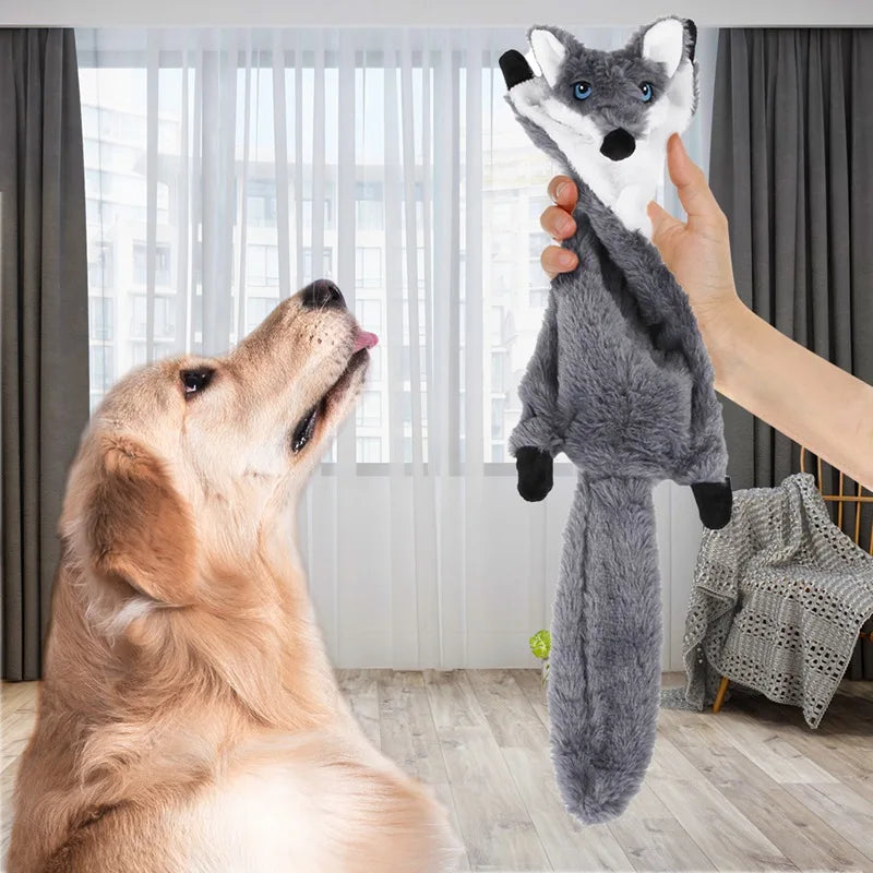 Soft Plush Pet Dog Chew Bite Resistant Toys Squeaker Cute Animal Shaped Funny Interactive Pet Sound Squeak Toy for Home Playing
