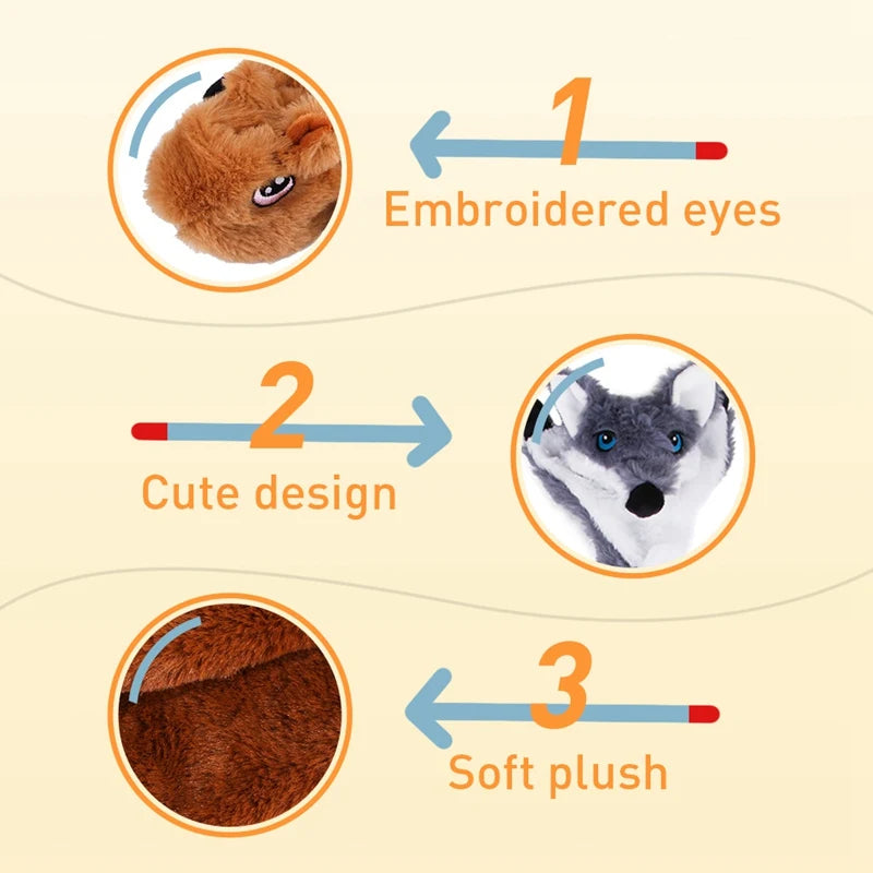 Soft Plush Pet Dog Chew Bite Resistant Toys Squeaker Cute Animal Shaped Funny Interactive Pet Sound Squeak Toy for Home Playing