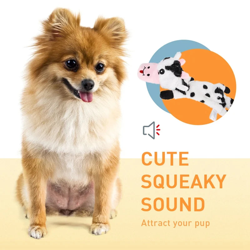 Soft Plush Pet Dog Chew Bite Resistant Toys Squeaker Cute Animal Shaped Funny Interactive Pet Sound Squeak Toy for Home Playing