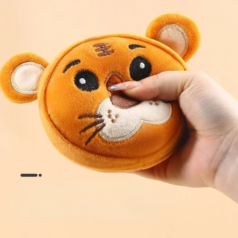 Plush Dog Ball Squeaky Toys Animal Shape Puppy Chihuahua Internactive Chew Toy Funny Bite Resistant Pets Dogs Accessories Supply