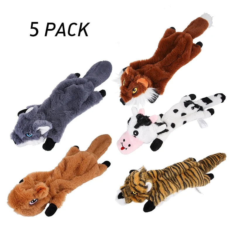 Soft Plush Pet Dog Chew Bite Resistant Toys Squeaker Cute Animal Shaped Funny Interactive Pet Sound Squeak Toy for Home Playing