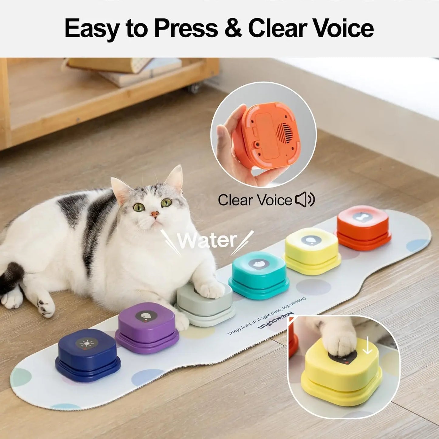 Mewoofun Dog Buttons Training Words Dog Talking Training Buttons Set 6 Packs for Communication Starter Pack with Training Manual