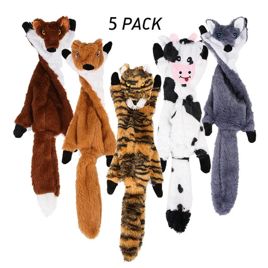 Soft Plush Pet Dog Chew Bite Resistant Toys Squeaker Cute Animal Shaped Funny Interactive Pet Sound Squeak Toy for Home Playing