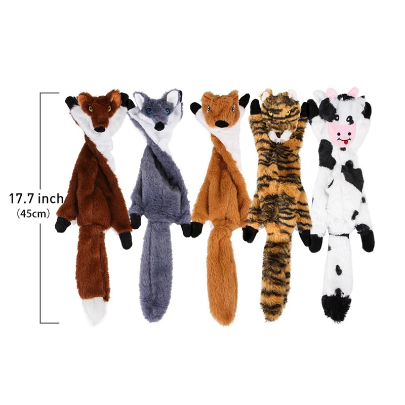 Soft Plush Pet Dog Chew Bite Resistant Toys Squeaker Cute Animal Shaped Funny Interactive Pet Sound Squeak Toy for Home Playing