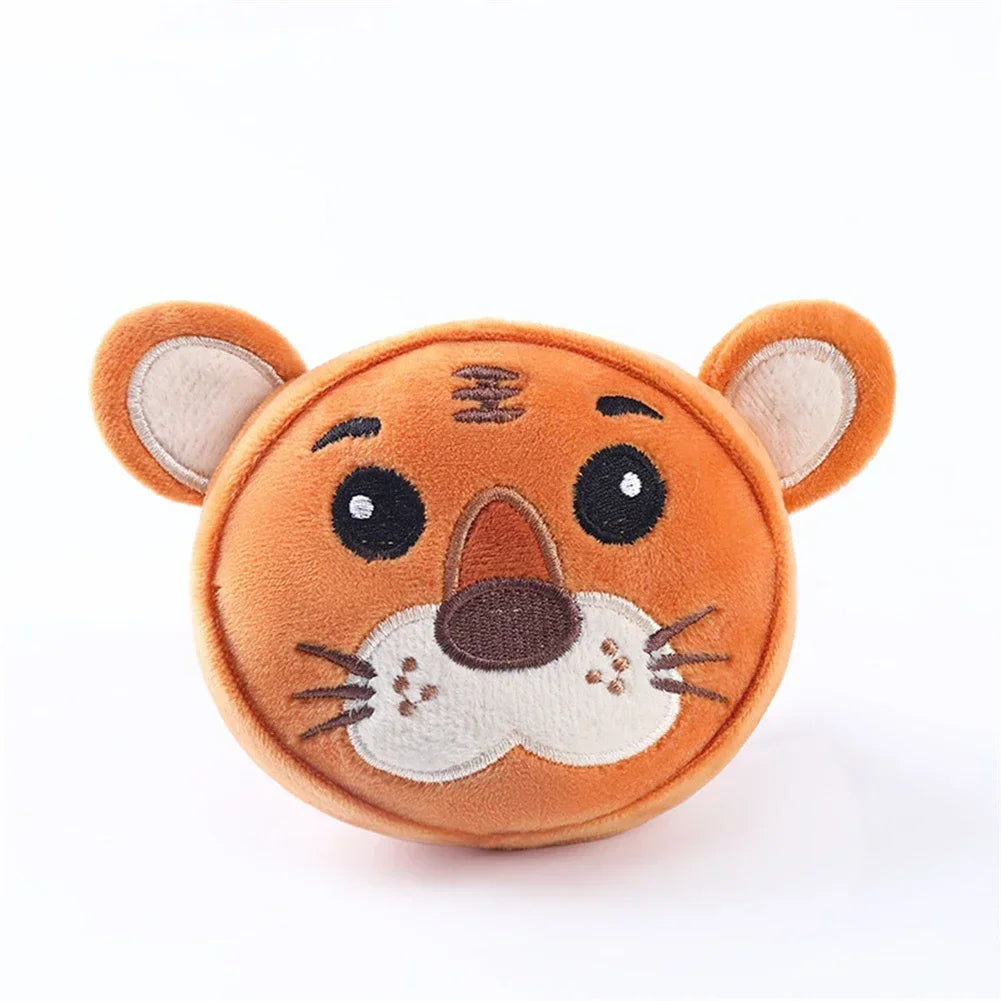Plush Dog Ball Squeaky Toys Animal Shape Puppy Chihuahua Internactive Chew Toy Funny Bite Resistant Pets Dogs Accessories Supply